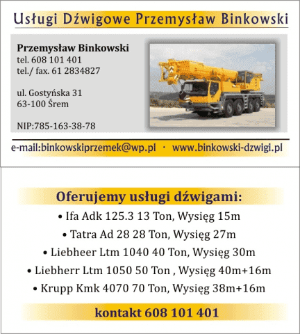 Usługi dźwigowe. Przemysław Binkowski. — zdjęcie 3